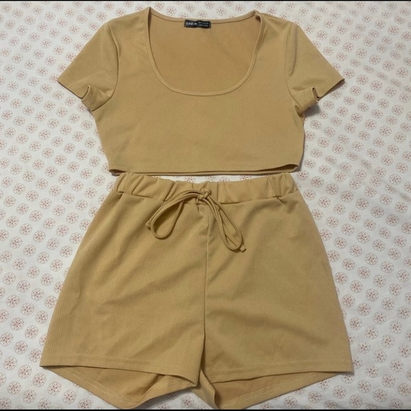 beige two piece set